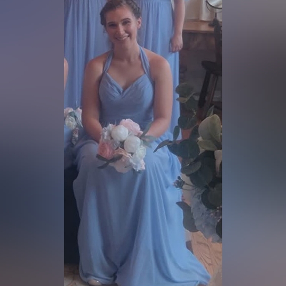 Kennedy Blue Cornflower Halter Dress In Style Ginger - Picture 2 of 8